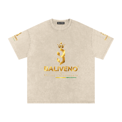 Baliveno Black Unisex Acid Wash Oversize T-Shirt - 250 GSM