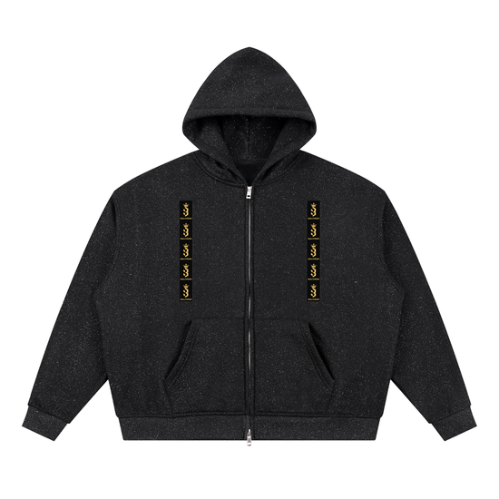Baliveno Men Sparkles Full Zip Boxy Hoodie