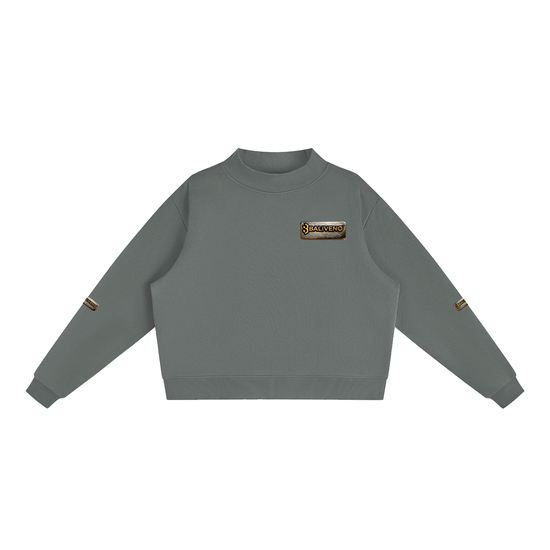 Baliveno Essential Fleece Mock-Neck Crew Sweatshirt