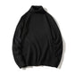 New Solid Black Knitted Mens Fleece-lined Base Layer