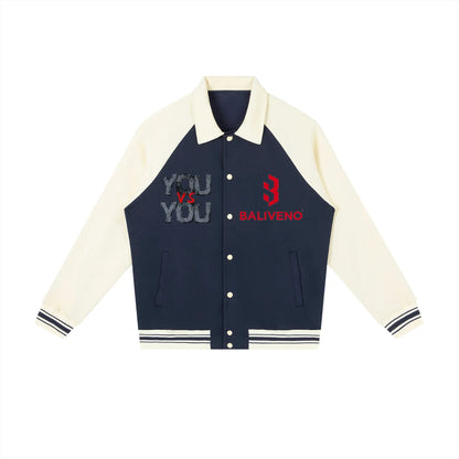 Contrast Raglan Sleeve Baseball Jacket