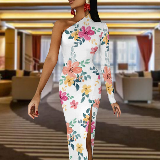 Half Sleeve Slit Dress