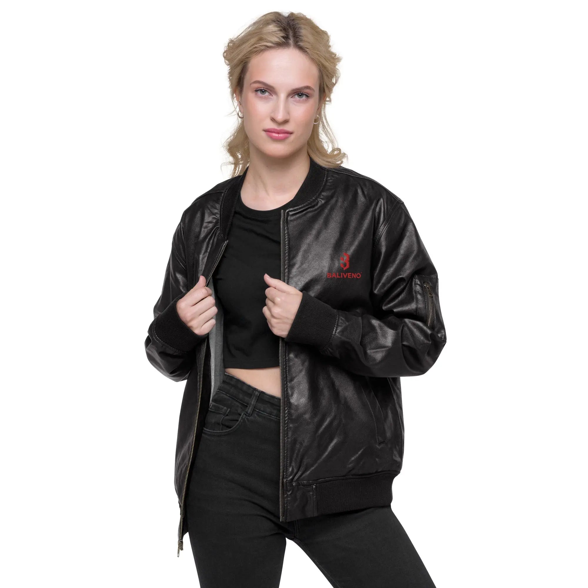 Leather Bomber Jacket - BALIVENO