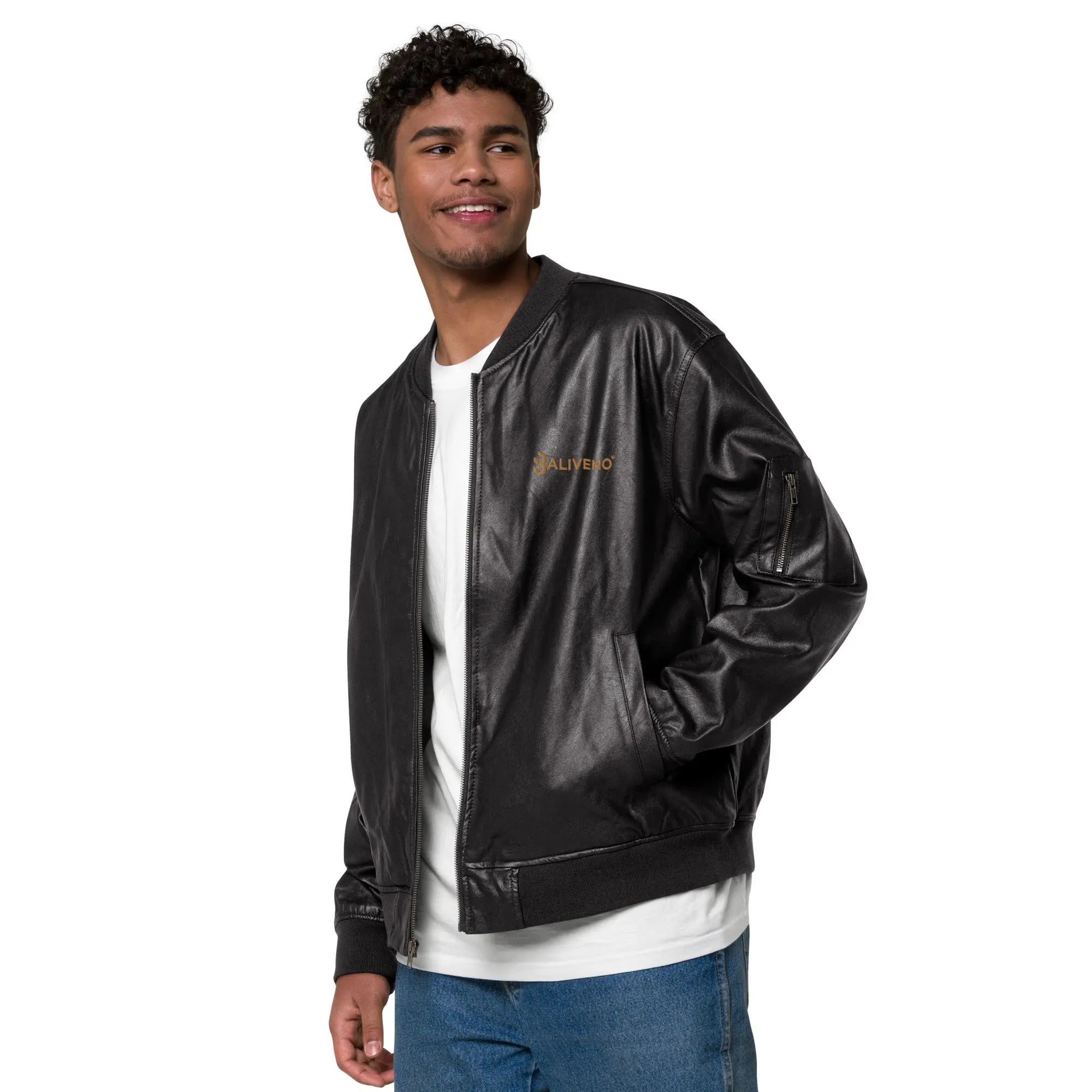 Baliveno Leather Bomber Jacket - BALIVENO