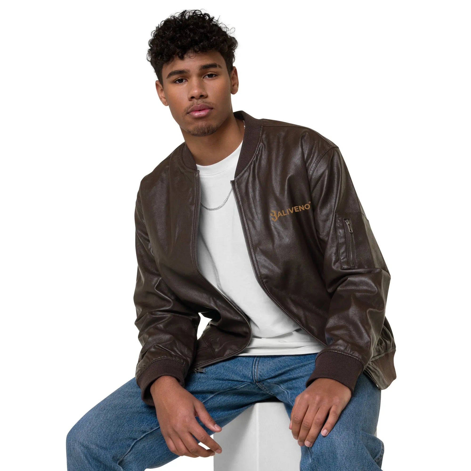 Baliveno Leather Bomber Jacket - BALIVENO