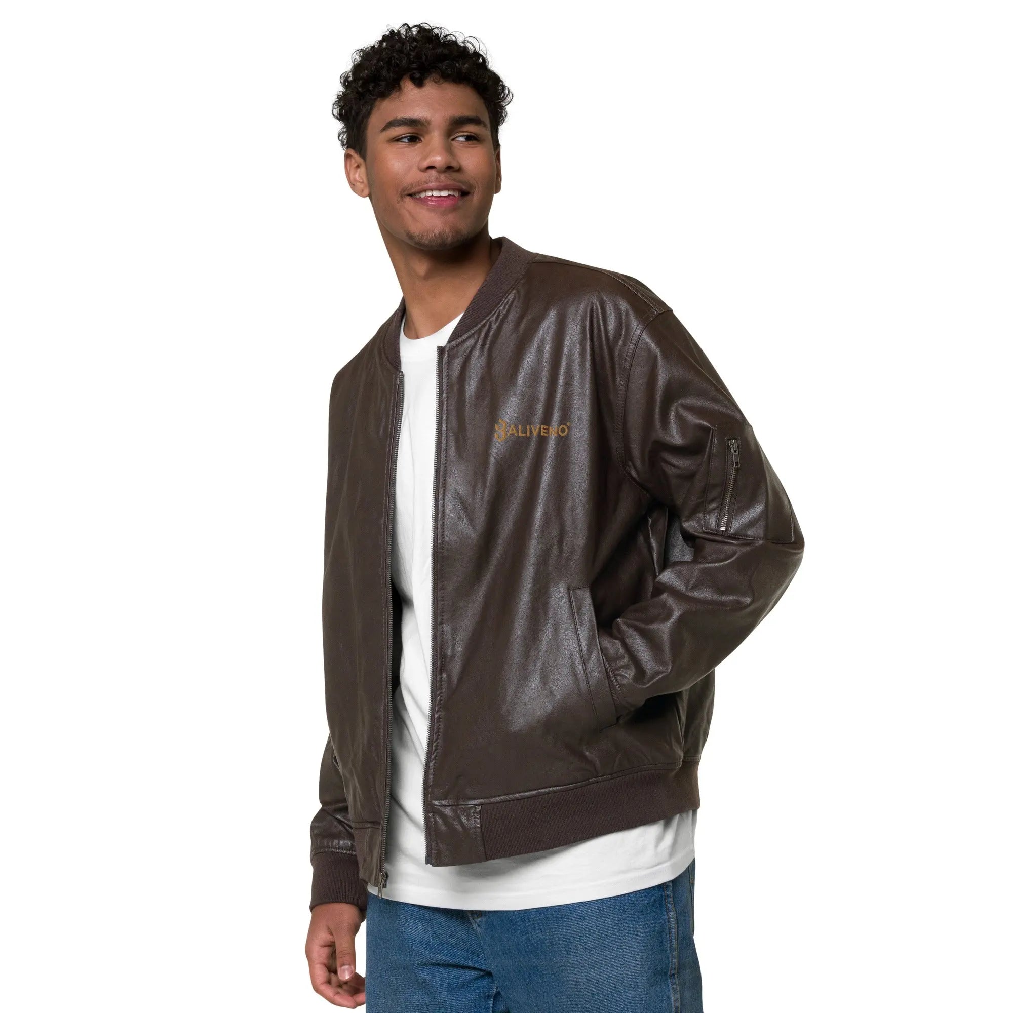 Baliveno Leather Bomber Jacket - BALIVENO