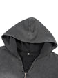 Vintage Washed Zip-Up Hooded Tank Top