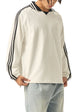 Contrast Striped Lapel Collar Sweatshirt