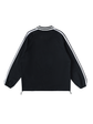 Contrast Striped Lapel Collar Sweatshirt