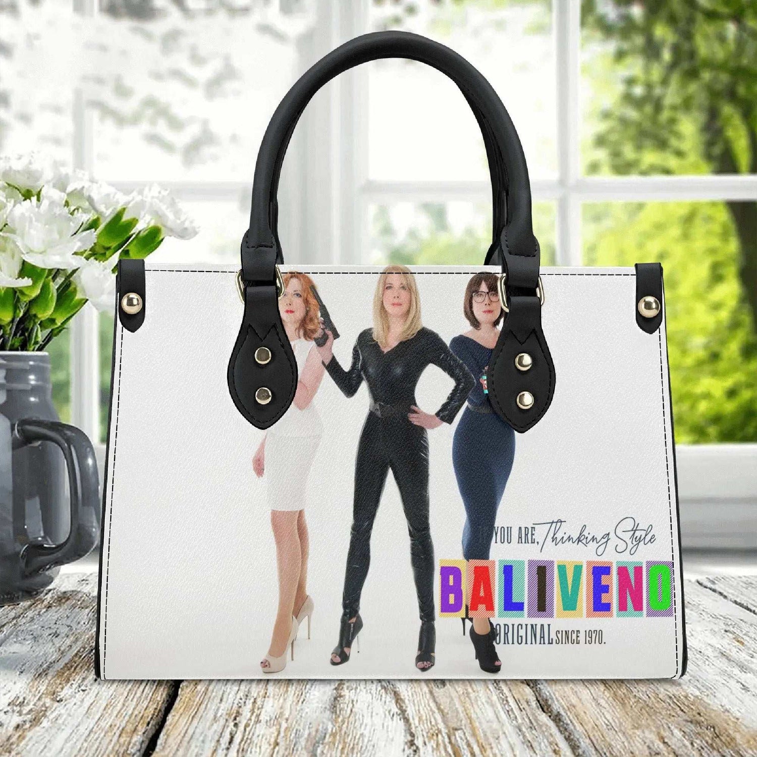 Baliveno Luxury leather HandbagBaliveno Luxury leather HandbagCrafted with quality vegan PU leather, this printed tote boasts a structured silhouette with dual top handles for a balanced, hands-free carry. A top zipper closure [Bal]