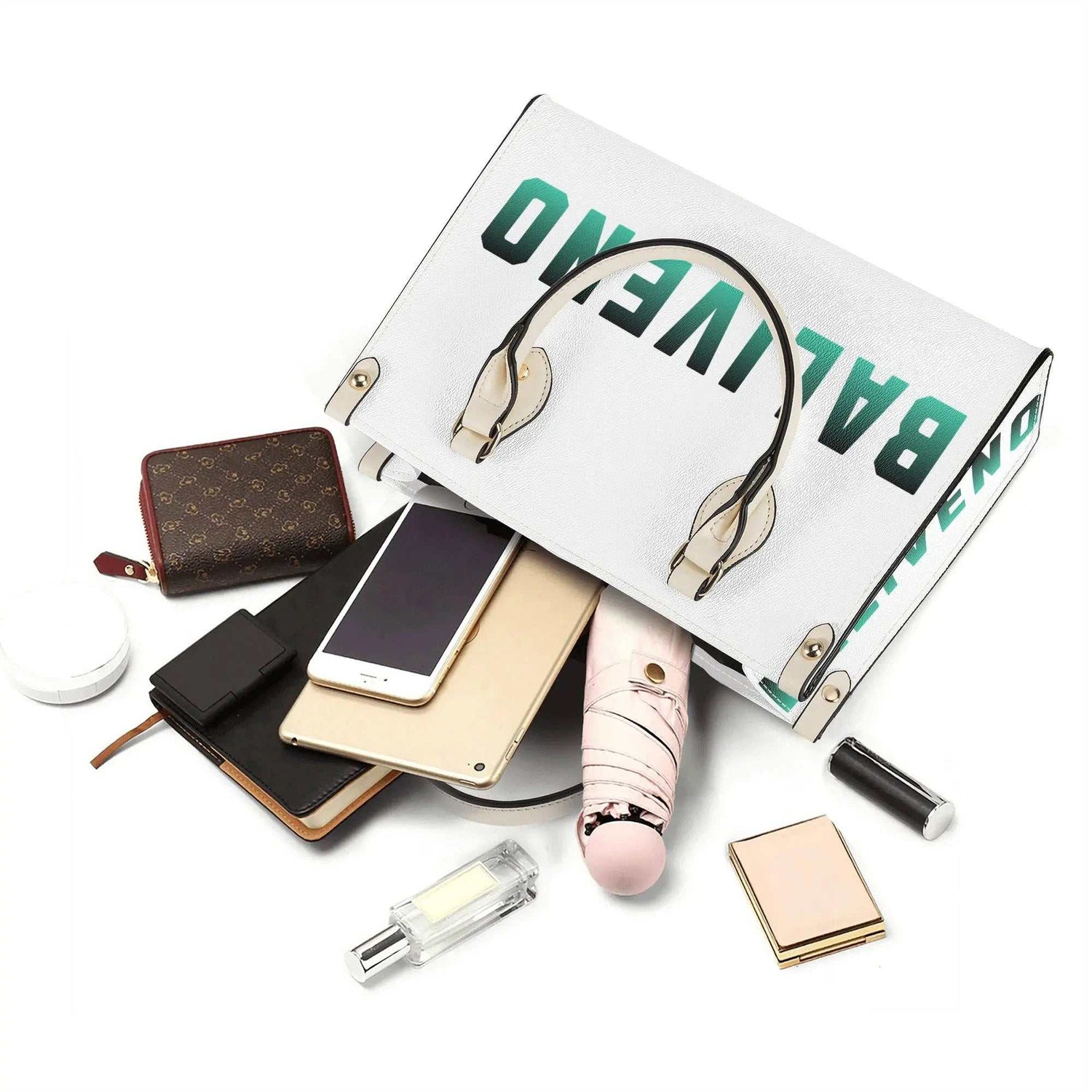 Baliveno Luxury leather Handbag With Shoulder Strap.Baliveno Luxury leather Handbag With Shoulder Strap.Crafted with quality vegan PU leather, this printed tote boasts a structured silhouette with dual top handles for a balanced, hands-free carry. A top zipper closure [Bal]