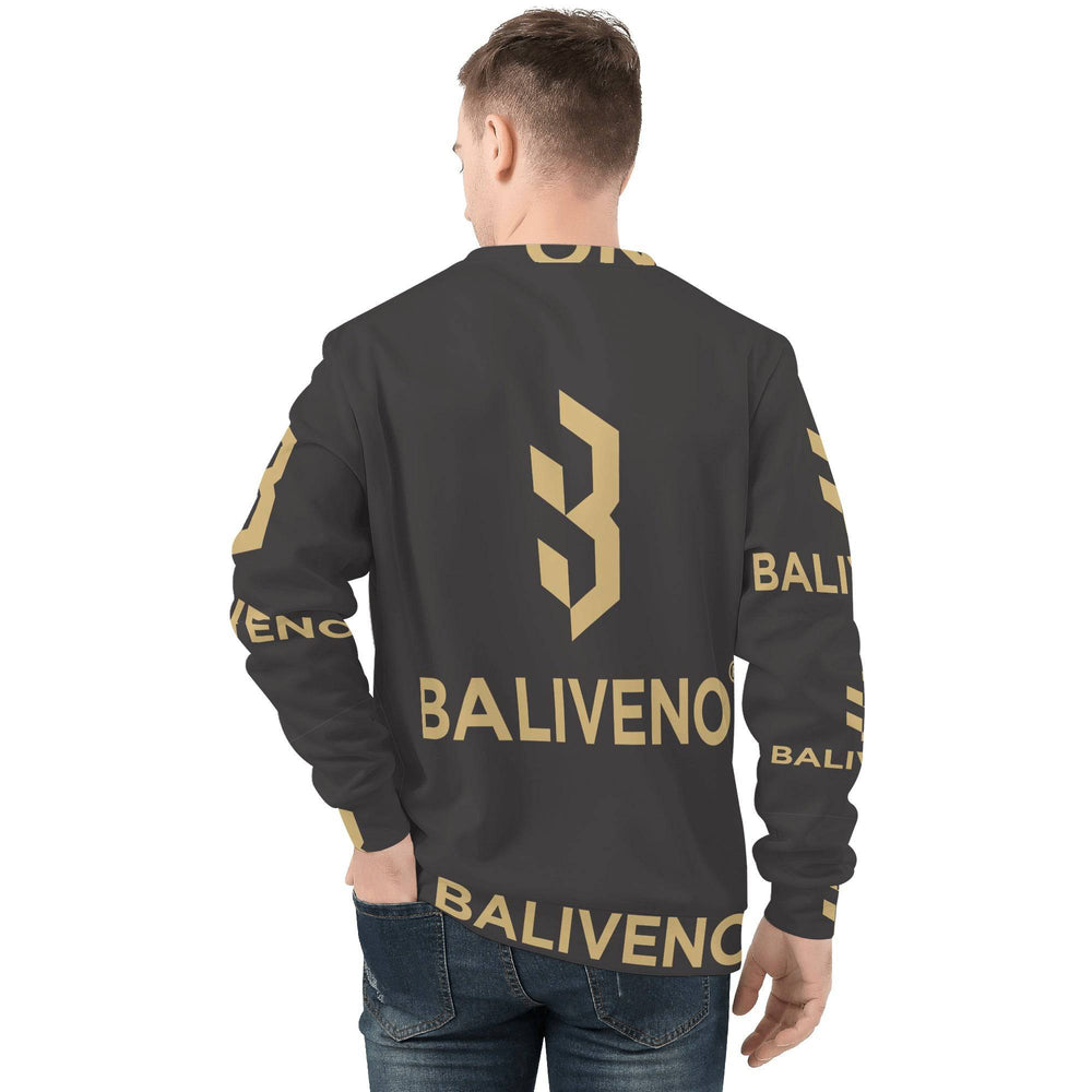 Baliveno Mens All Over Print Crew Neck Sweatshirt - BALIVENO