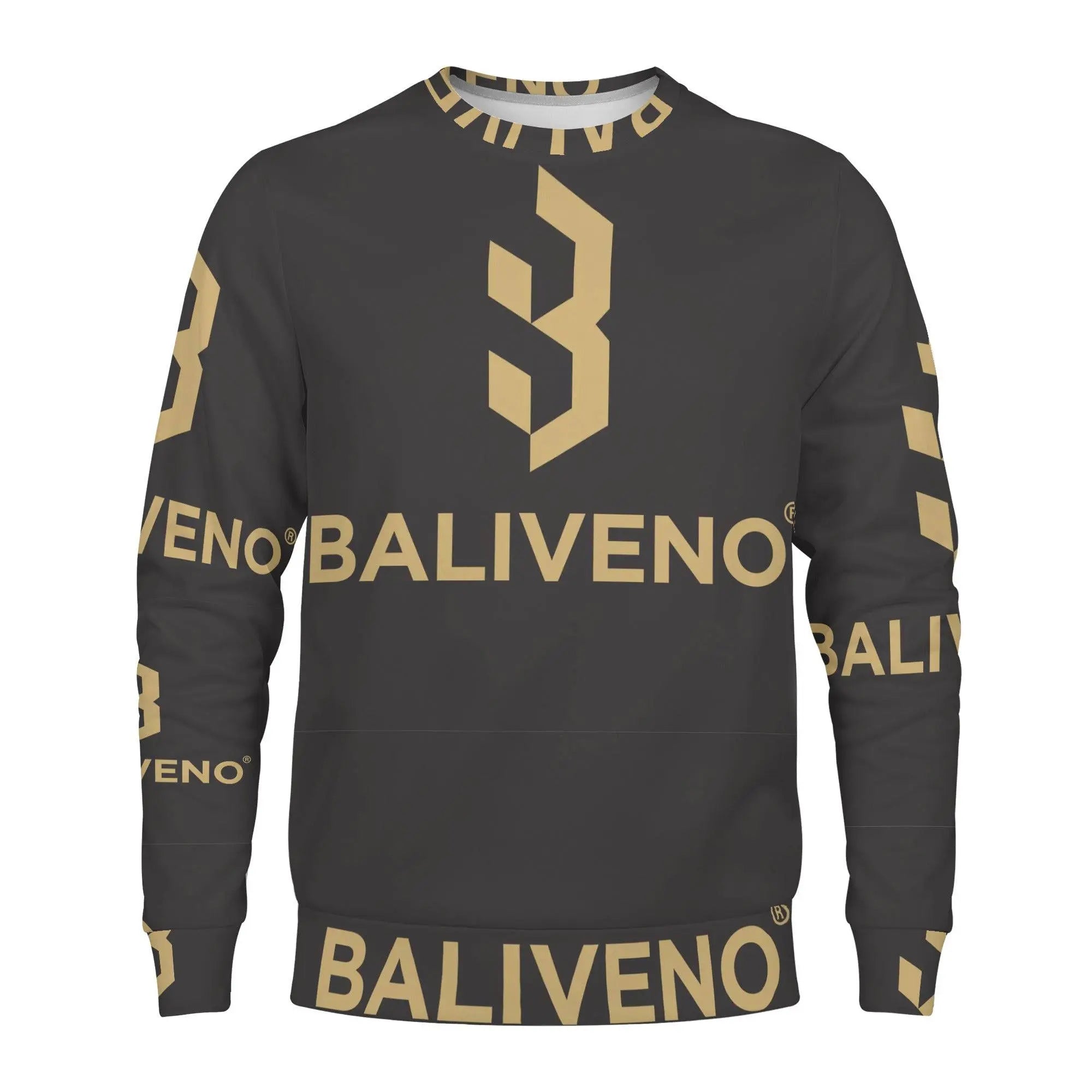 Baliveno Mens All Over Print Crew Neck Sweatshirt - BALIVENO