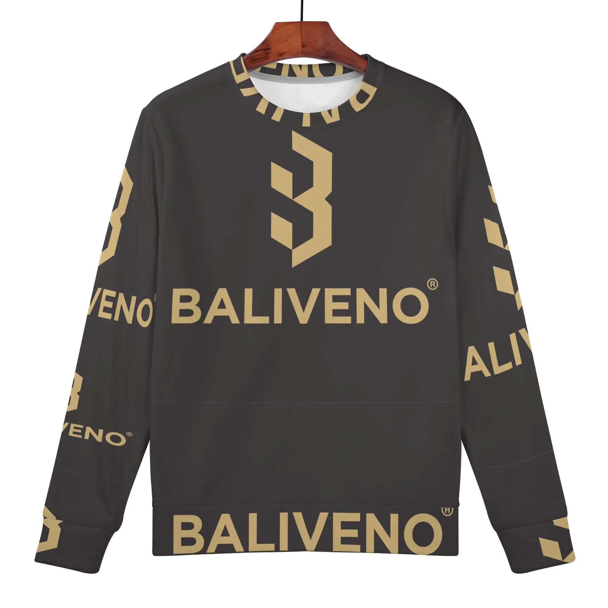 Baliveno Mens All Over Print Crew Neck Sweatshirt - BALIVENO