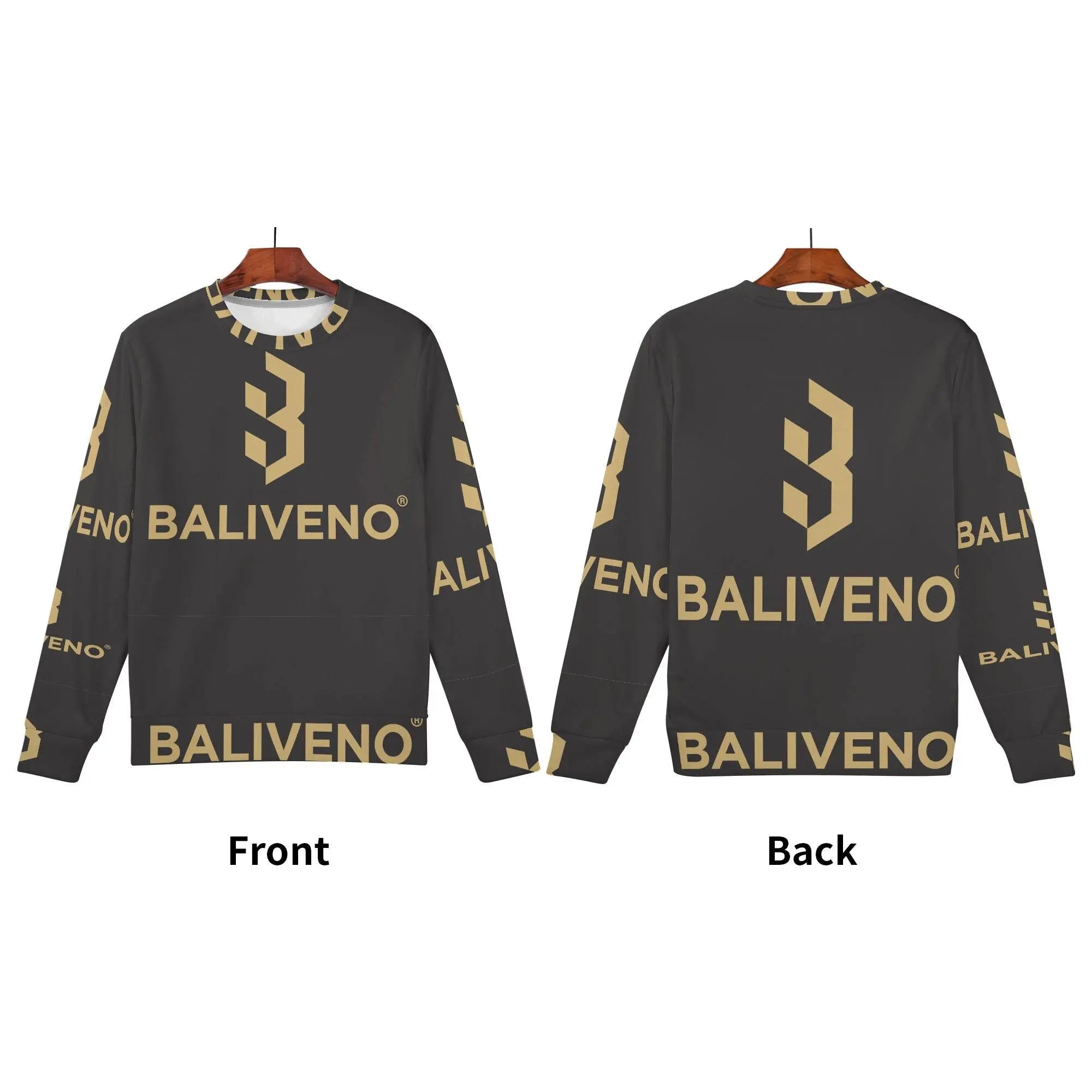 Baliveno Mens All Over Print Crew Neck Sweatshirt - BALIVENO