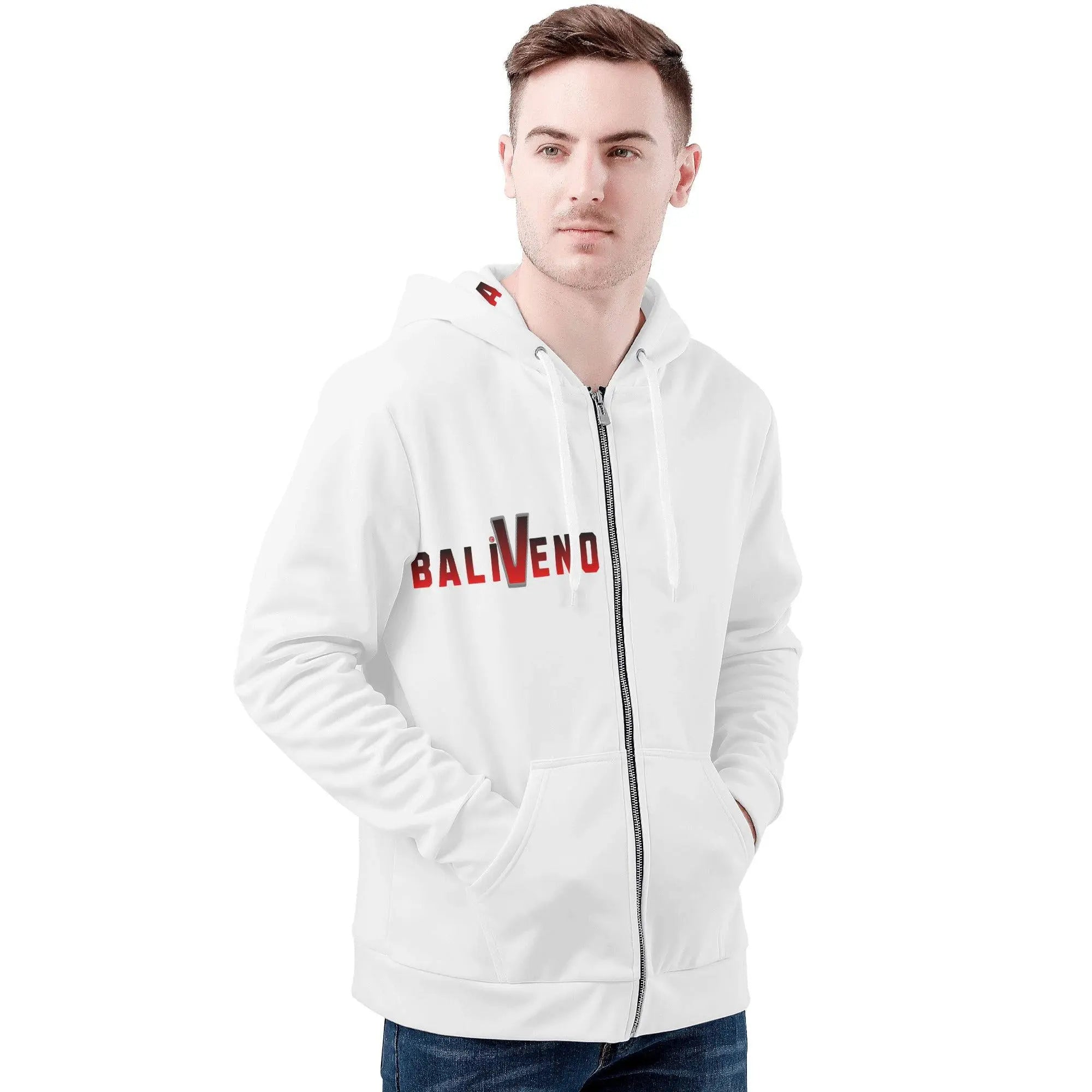 Mens All Over Print Classic Zip Hoodie - BALIVENO