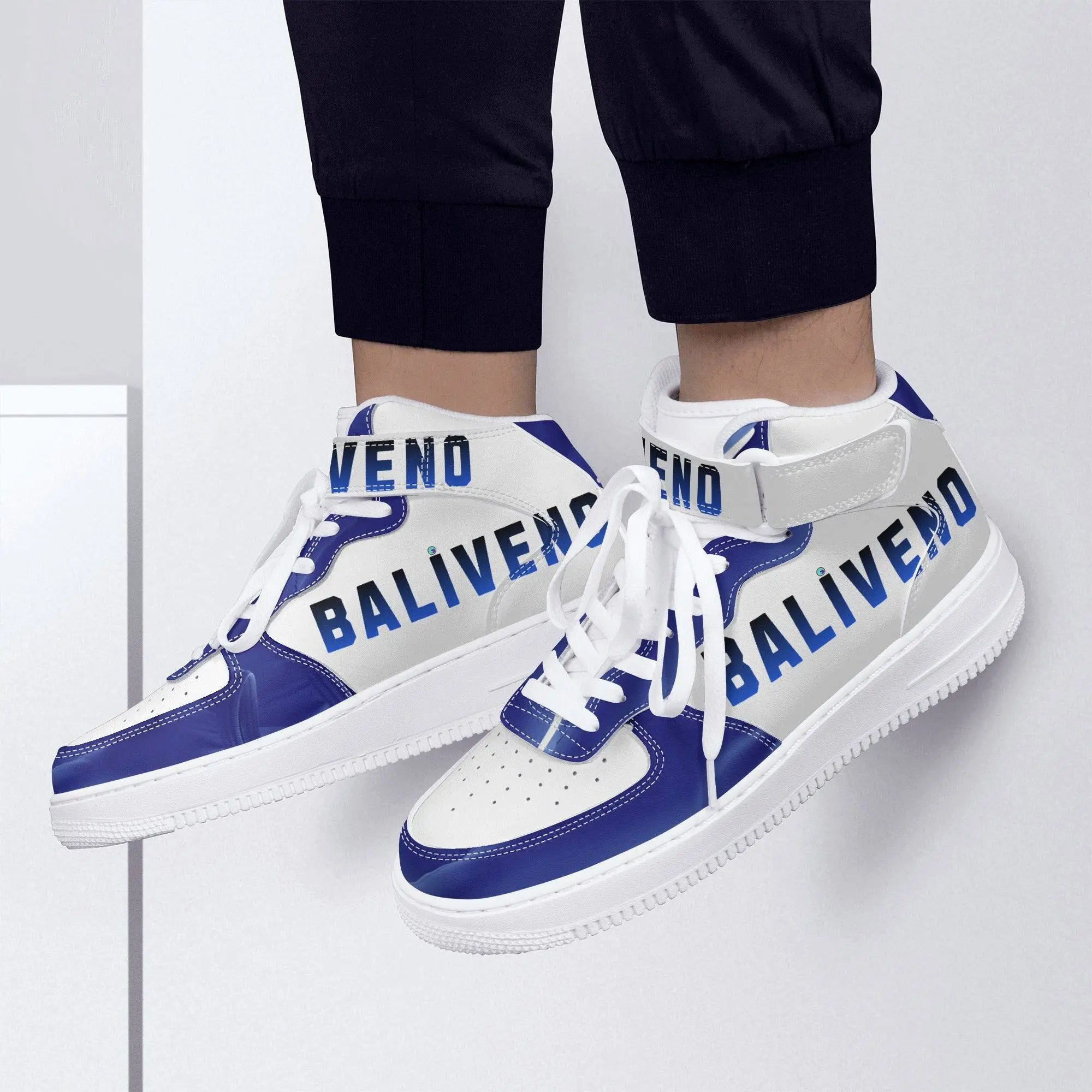 Baliveno Mens luxury High Top Leather Sneakers - BALIVENO