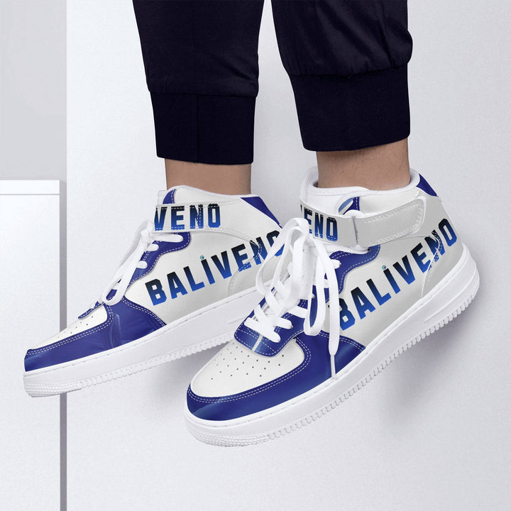 Baliveno Mens luxury High Top Leather Sneakers - BALIVENO