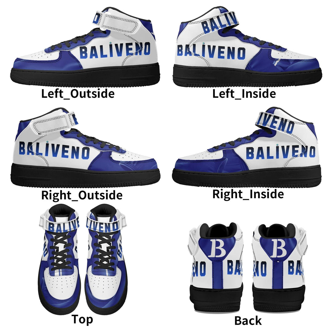 Baliveno Mens luxury High Top Leather Sneakers - BALIVENO