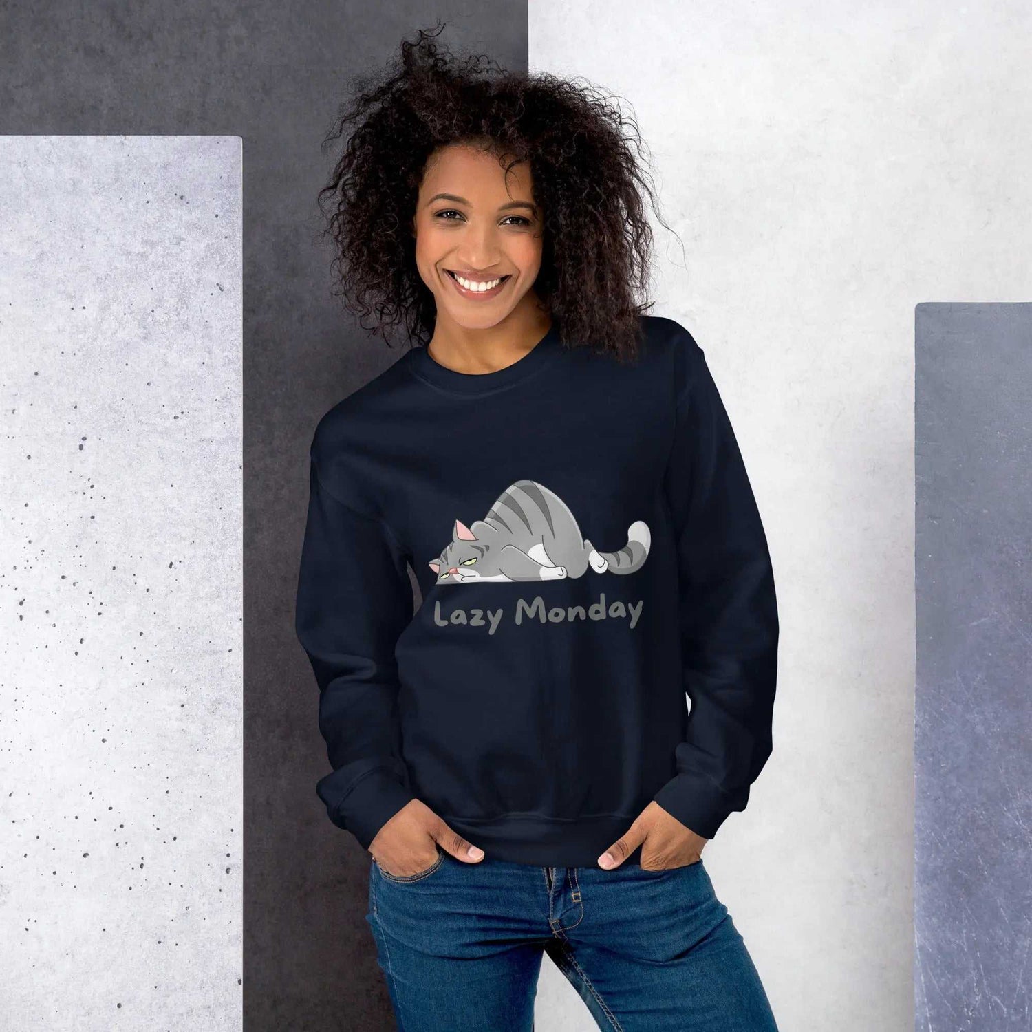 Lazy Monday SweatshirtLazy Monday SweatshirtEmbrace the comfort and warmth of our Lazy Monday Sweatshirt, the perfect companion for those cozy, relaxed days. Crafted to keep you snug and stylish during the col[Bal]
