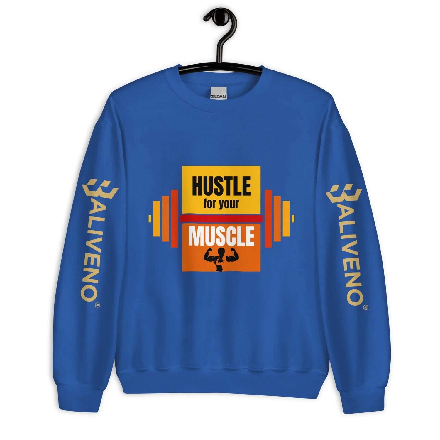 Hustle For Your MuscleHustle For Your Muscle SweatshirtStay warm and stylish during your toughest workouts with our Hustle For Your Muscle Sweatshirt. Crafted to withstand the colder months, this sturdy yet comfortable s[Bal]