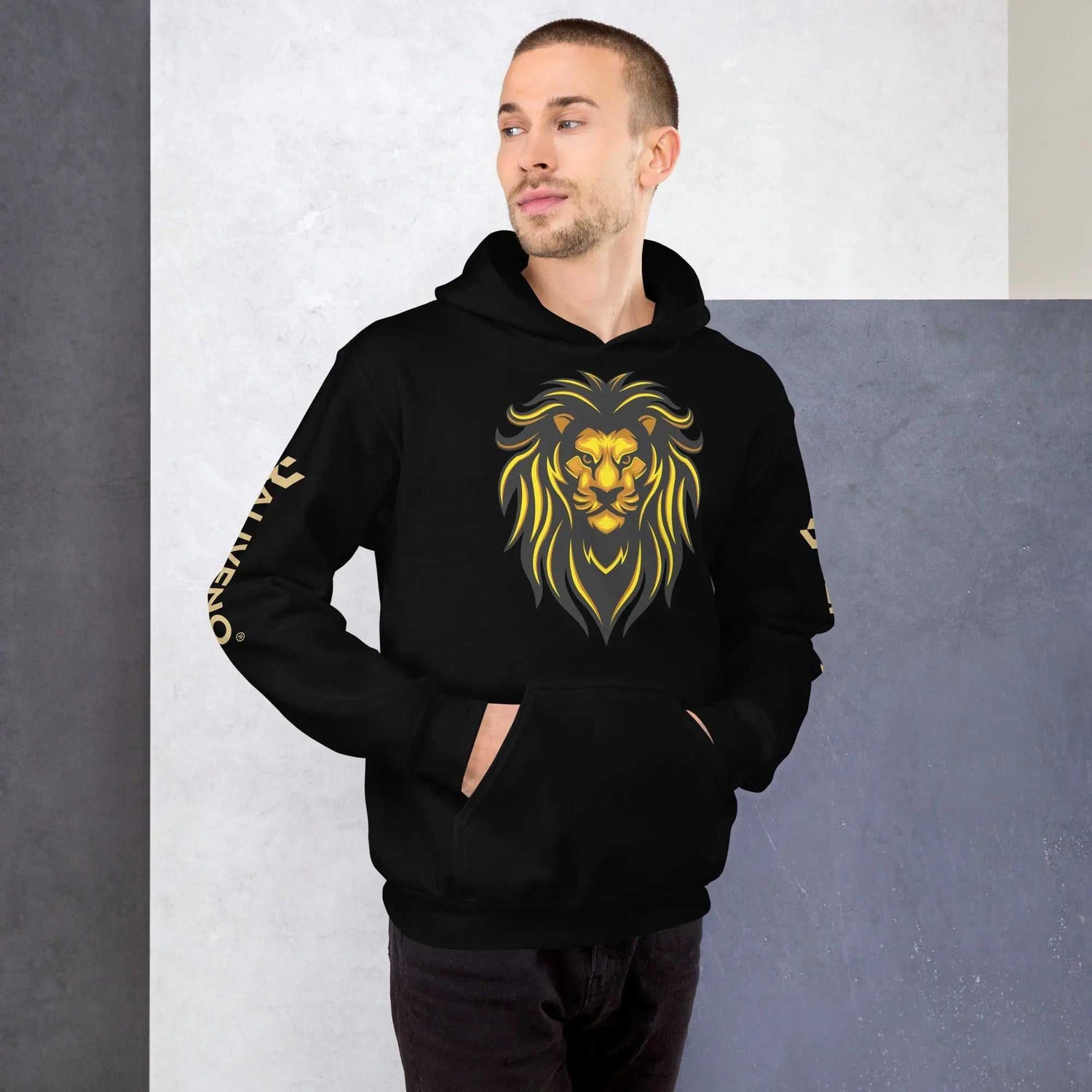 Baliveno Lion HoodieBaliveno Lion HoodieStay cozy and stylish with the ultra-soft Baliveno Lion Graphic Printed Lightweight Pullover Hoodie Sweatshirt. This casual pullover features an eye-catching lion gr[Bal]