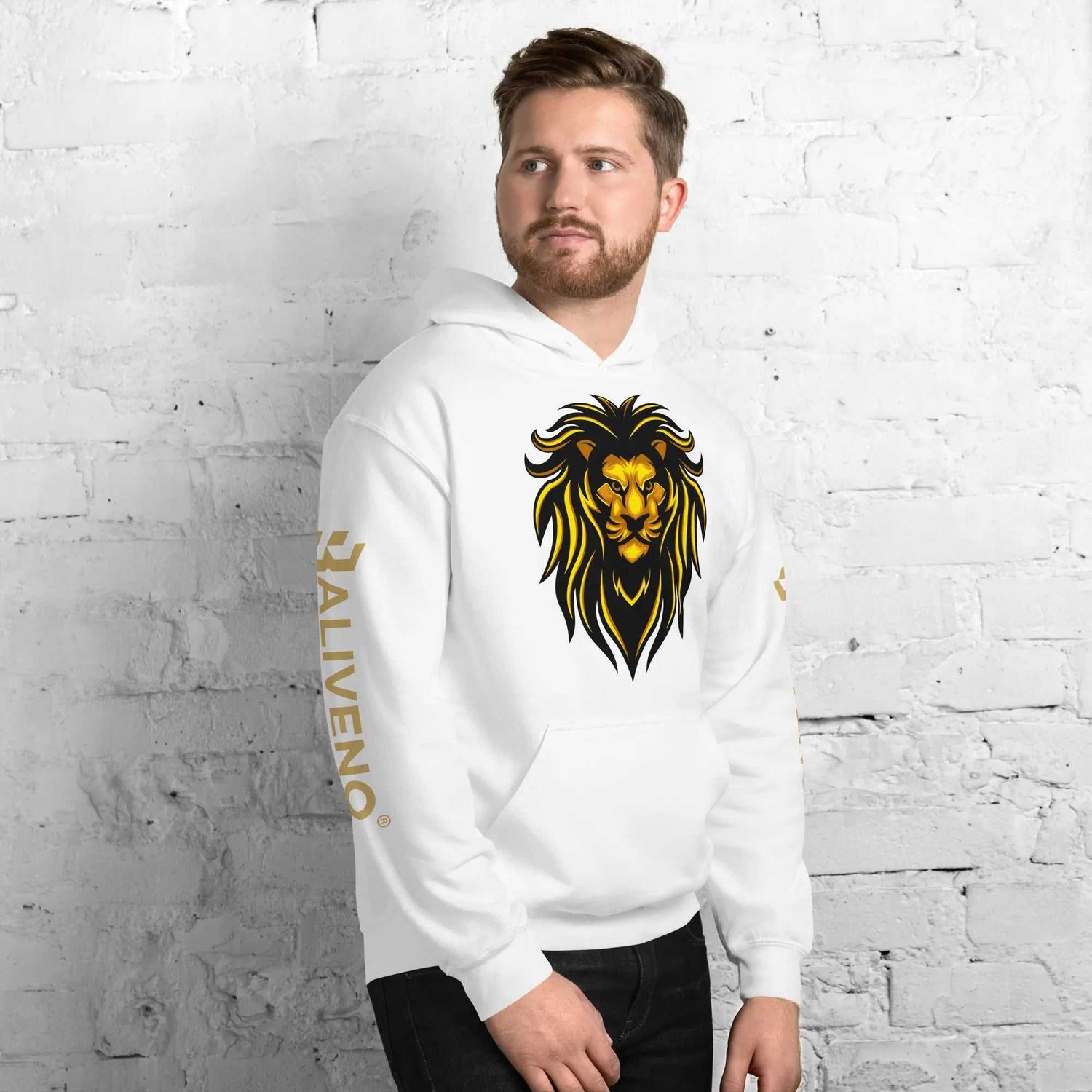 Baliveno Lion HoodieBaliveno Lion HoodieStay cozy and stylish with the ultra-soft Baliveno Lion Graphic Printed Lightweight Pullover Hoodie Sweatshirt. This casual pullover features an eye-catching lion gr[Bal]