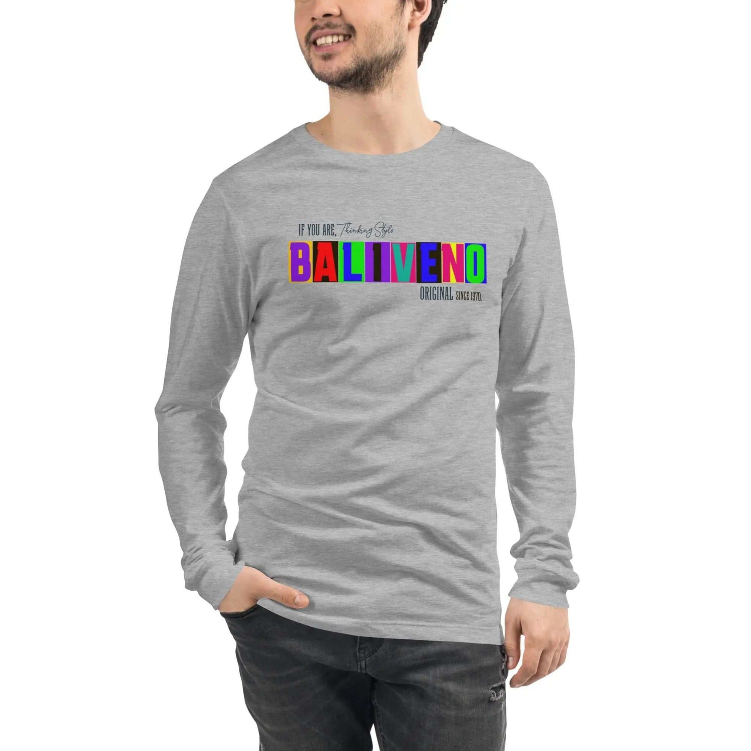 Baliveno Unisex Cotton Printed Long Sleeve TeeBaliveno Unisex Cotton Printed Long Sleeve TeeEnrich your wardrobe with a versatile long sleeve tee. For a casual look, combine it with your favorite jeans, and layer it with a button-up shirt, a zip-up hoodie, [Bal]