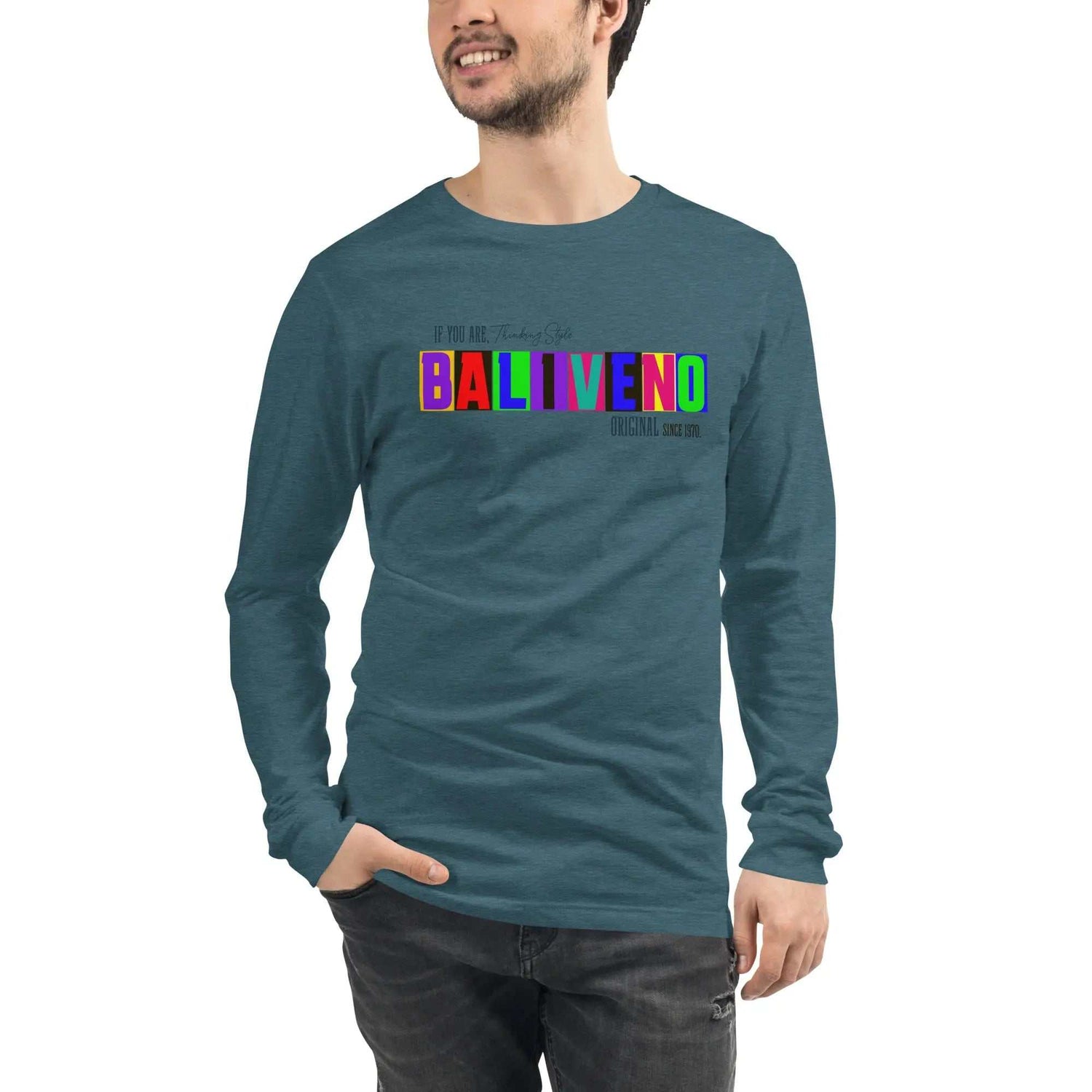 Baliveno Unisex Cotton Printed Long Sleeve TeeBaliveno Unisex Cotton Printed Long Sleeve TeeEnrich your wardrobe with a versatile long sleeve tee. For a casual look, combine it with your favorite jeans, and layer it with a button-up shirt, a zip-up hoodie, [Bal]