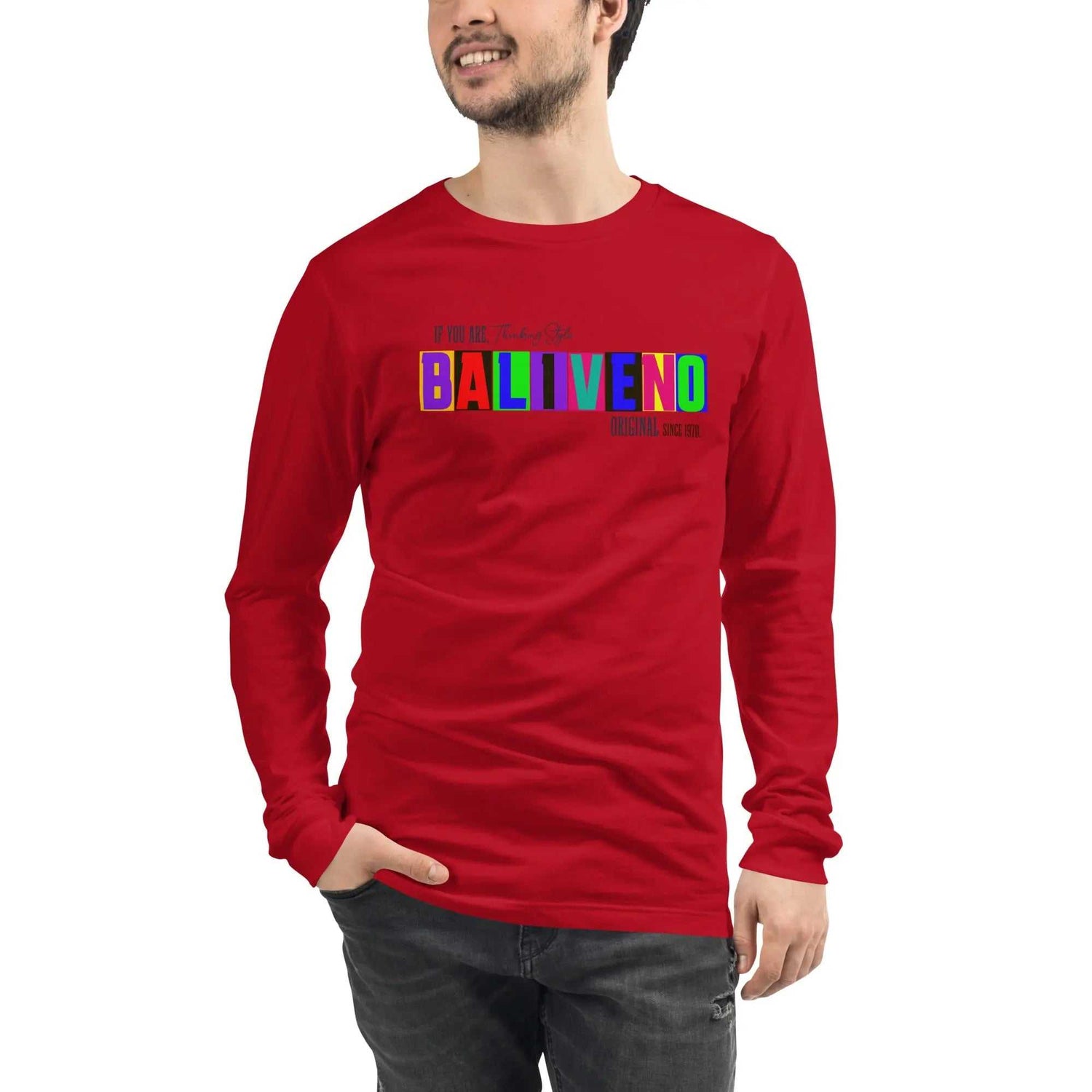 Baliveno Unisex Cotton Printed Long Sleeve TeeBaliveno Unisex Cotton Printed Long Sleeve TeeEnrich your wardrobe with a versatile long sleeve tee. For a casual look, combine it with your favorite jeans, and layer it with a button-up shirt, a zip-up hoodie, [Bal]