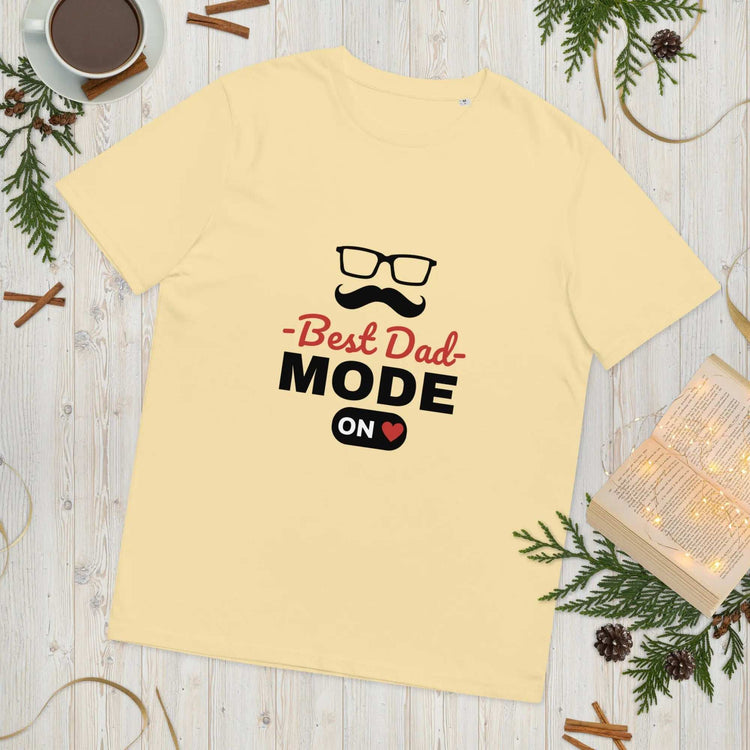 Best Dad Mode OnBest Dad Mode On T-ShirtCelebrate fatherhood in eco-friendly comfort with the "Best Dad Mode On" Graphic Organic Cotton Crewneck T-Shirt. This soft 100% organic ring-spun cotton tee feature[Bal]
