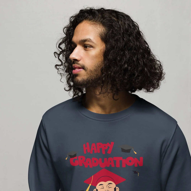 Happy Graduation SweatshirtHappy Graduation SweatshirtCelebrate the milestone of graduation in style with our Happy Graduation Sweatshirt.
Crafted with care from organic and recycled materials, this unisex sweatshirt is[Bal]