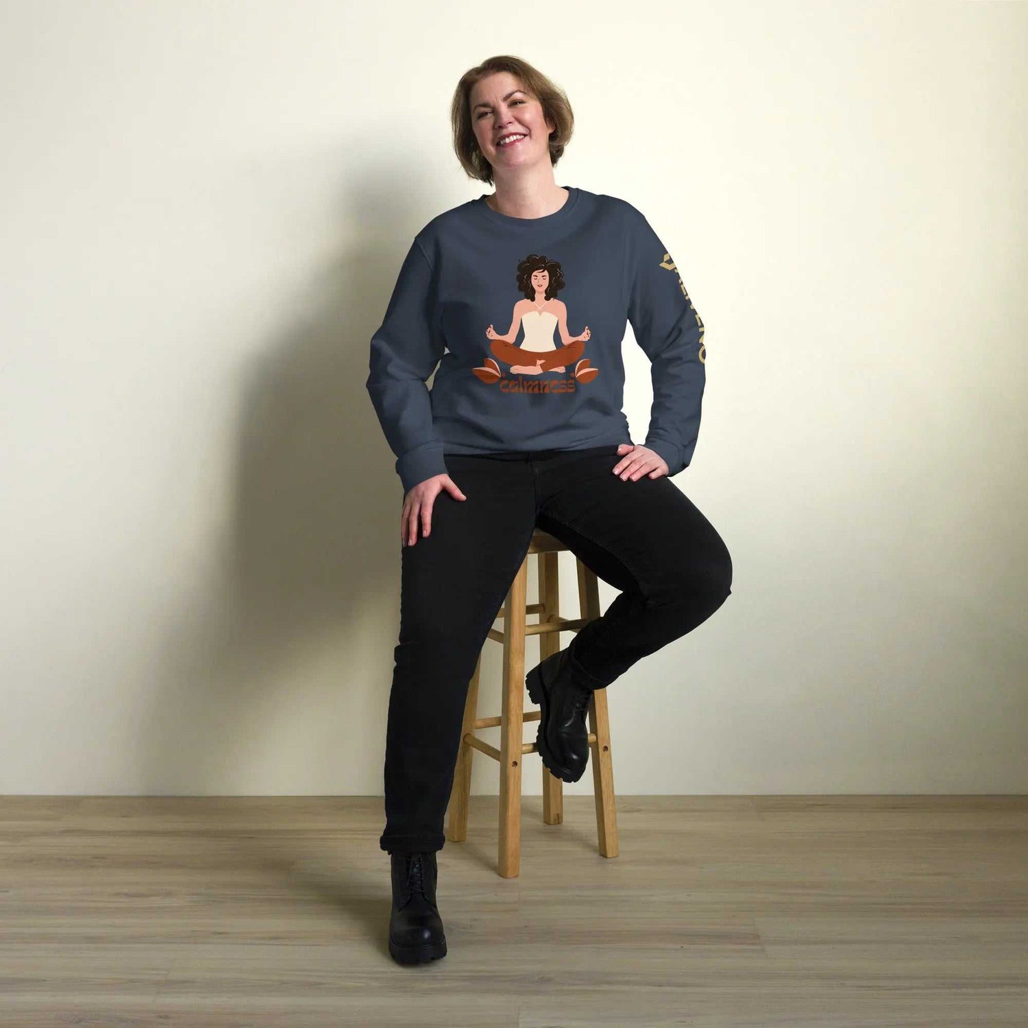 Calmness organicCalmness organic sweatshirtFind your zen in sustainable style with the Calmness Unisex Organic Cotton Recycled Crewneck Sweatshirt. This eco-friendly sweatshirt is crafted from soft organic an[Bal]
