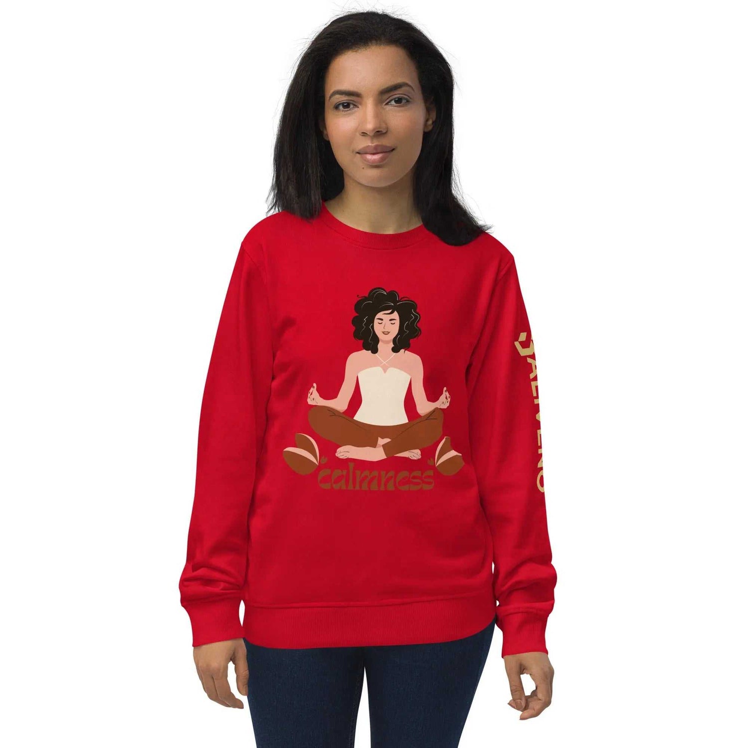 Calmness organicCalmness organic sweatshirtFind your zen in sustainable style with the Calmness Unisex Organic Cotton Recycled Crewneck Sweatshirt. This eco-friendly sweatshirt is crafted from soft organic an[Bal]