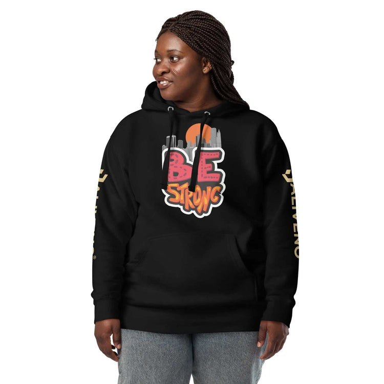 Be Strong HoodieBe Strong HoodieStay motivated and comfortable all year round in the soft Be Strong Cotton Poly Fleece Unisex Pullover Hoodie Sweatshirt. This cozy hooded pullover features an empow[Bal]