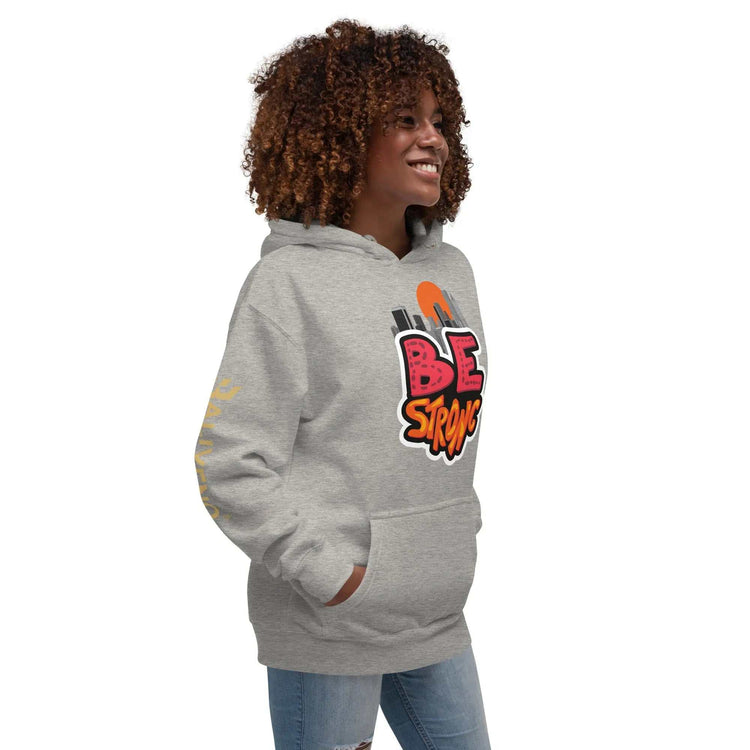 Be Strong HoodieBe Strong HoodieStay motivated and comfortable all year round in the soft Be Strong Cotton Poly Fleece Unisex Pullover Hoodie Sweatshirt. This cozy hooded pullover features an empow[Bal]