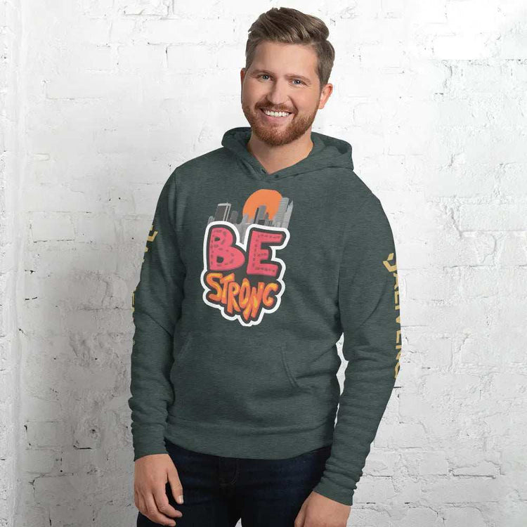 Be Strong hoodieBe Strong hoodieStay motivated and comfortable all year round in the soft Be Strong Cotton Poly Fleece Unisex Pullover Hoodie Sweatshirt. This cozy hooded pullover features an empow[Bal]