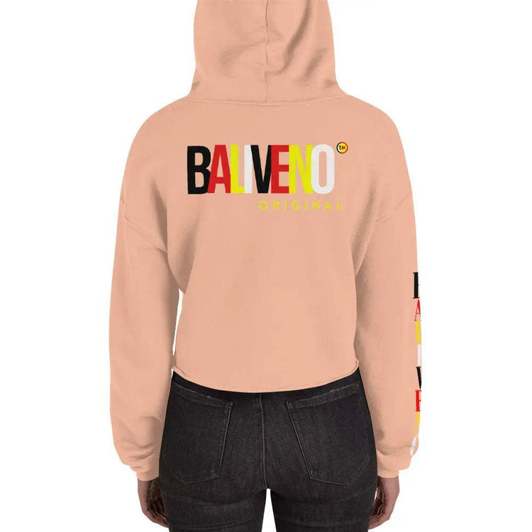 Baliveno Crop HoodieBaliveno Crop HoodieMake a stylish statement in this trend-setting Baliveno Cropped Raw Hem Drawstring Hoodie. This modern take on the classic pullover features an edgy raw hem and adju[Bal]