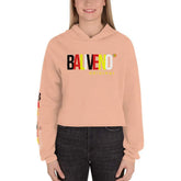 Baliveno Crop HoodieBaliveno Crop HoodieMake a stylish statement in this trend-setting Baliveno Cropped Raw Hem Drawstring Hoodie. This modern take on the classic pullover features an edgy raw hem and adju[Bal]