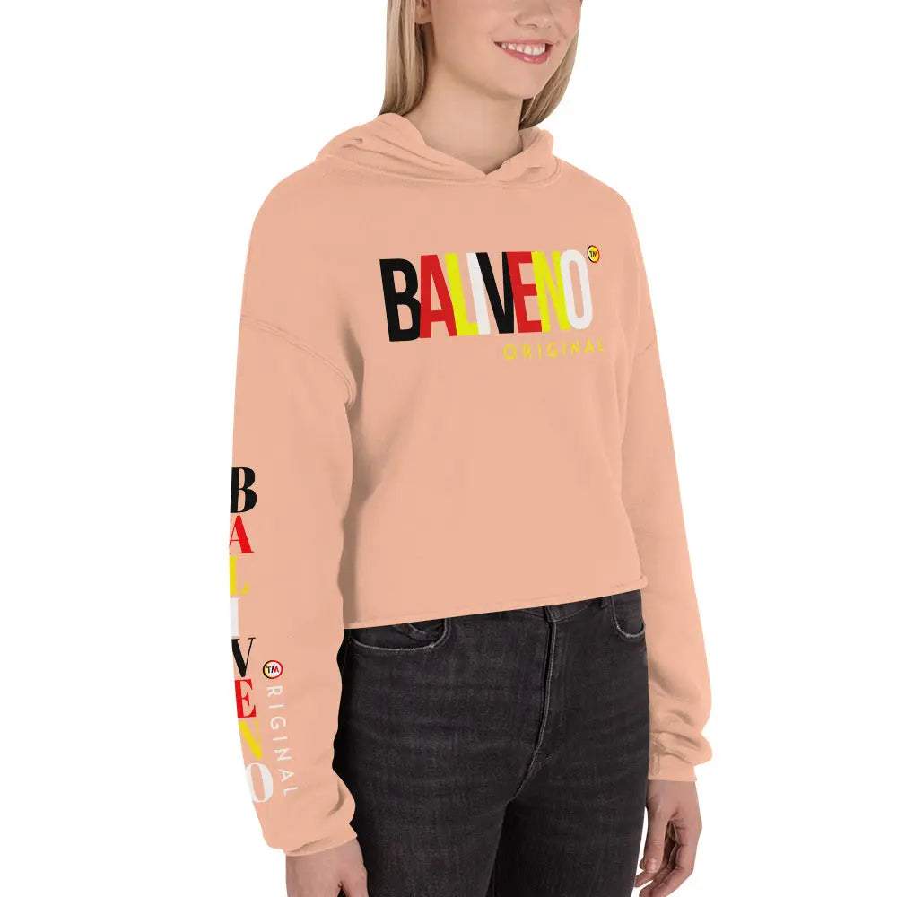 Baliveno Crop HoodieBaliveno Crop HoodieMake a stylish statement in this trend-setting Baliveno Cropped Raw Hem Drawstring Hoodie. This modern take on the classic pullover features an edgy raw hem and adju[Bal]