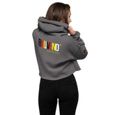 Baliveno Crop HoodieBaliveno Crop HoodieMake a stylish statement in this trend-setting Baliveno Cropped Raw Hem Drawstring Hoodie. This modern take on the classic pullover features an edgy raw hem and adju[Bal]
