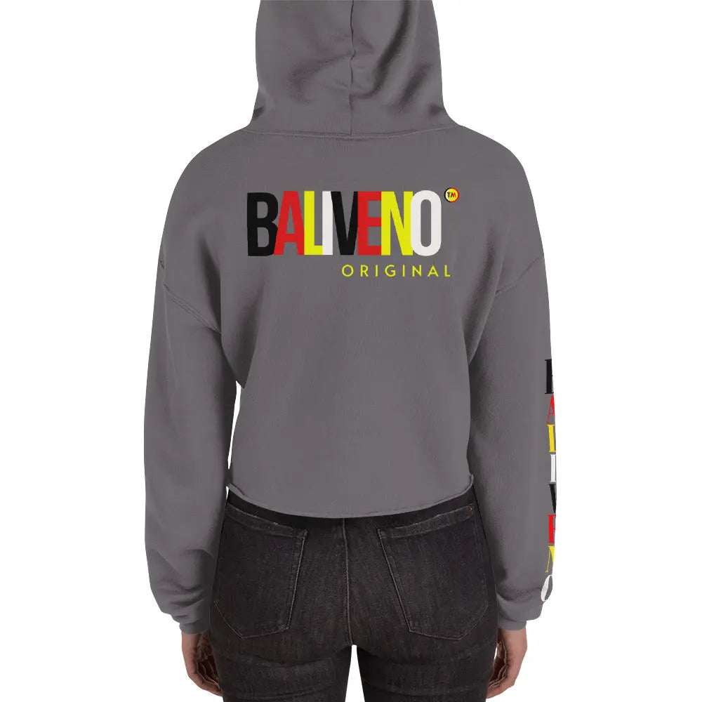 Baliveno Crop HoodieBaliveno Crop HoodieMake a stylish statement in this trend-setting Baliveno Cropped Raw Hem Drawstring Hoodie. This modern take on the classic pullover features an edgy raw hem and adju[Bal]
