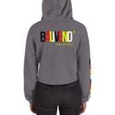 Baliveno Crop HoodieBaliveno Crop HoodieMake a stylish statement in this trend-setting Baliveno Cropped Raw Hem Drawstring Hoodie. This modern take on the classic pullover features an edgy raw hem and adju[Bal]