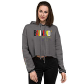 Baliveno Crop HoodieBaliveno Crop HoodieMake a stylish statement in this trend-setting Baliveno Cropped Raw Hem Drawstring Hoodie. This modern take on the classic pullover features an edgy raw hem and adju[Bal]