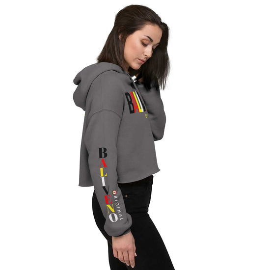 Baliveno Crop HoodieBaliveno Crop HoodieMake a stylish statement in this trend-setting Baliveno Cropped Raw Hem Drawstring Hoodie. This modern take on the classic pullover features an edgy raw hem and adju[Bal]