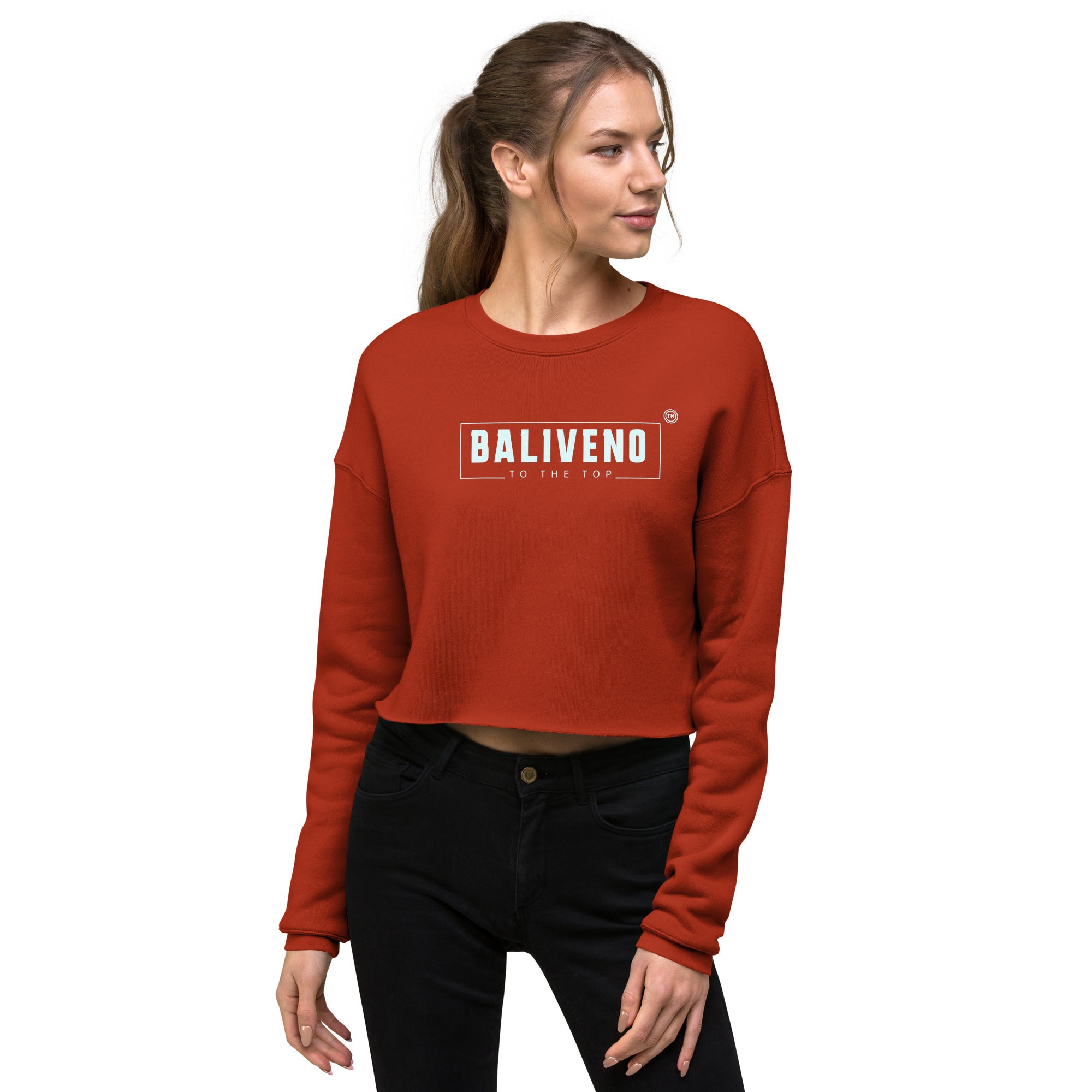 Baliveno Women’s Cropped Sweatshirt, Printed Sweatshirt, Baliveno Fashion, Cotton Sweatshirt,