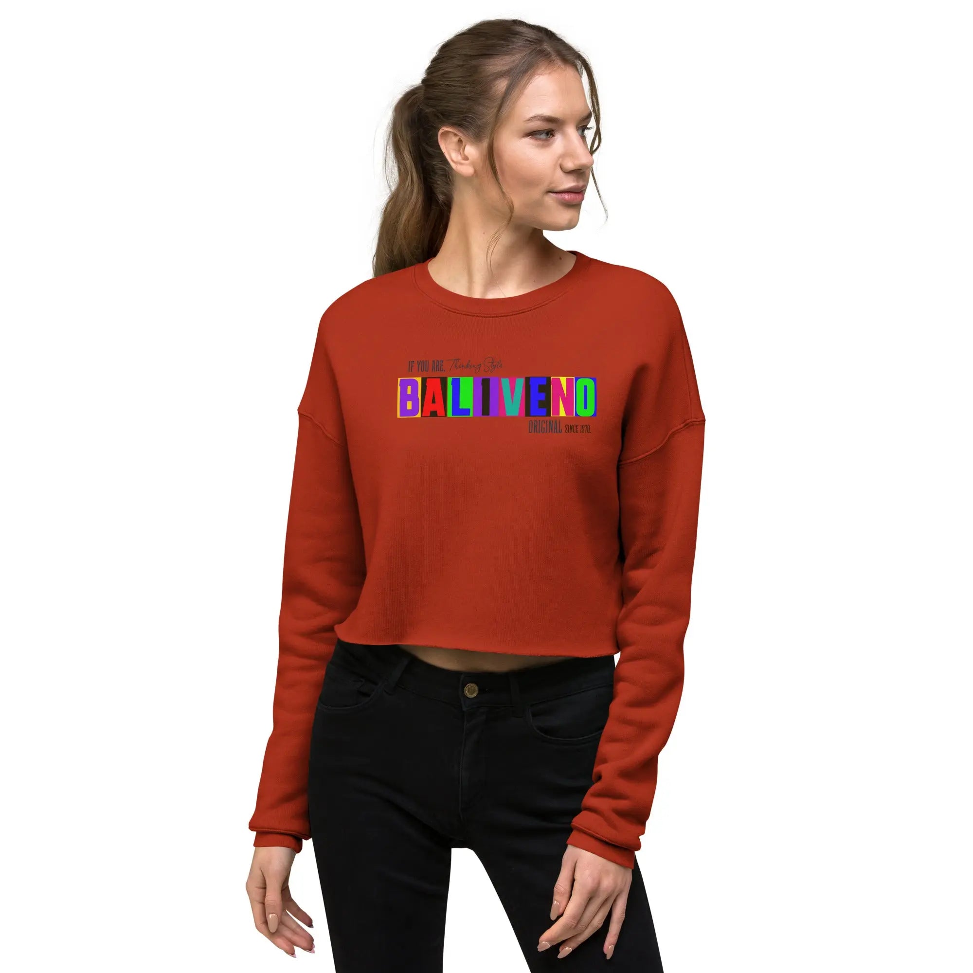 Baliveno Women’s Cropped Sweatshirt, Printed Sweatshirt, Baliveno Fashion, Cotton Sweatshirt, - BALIVENO FASHION HOUSE LTD