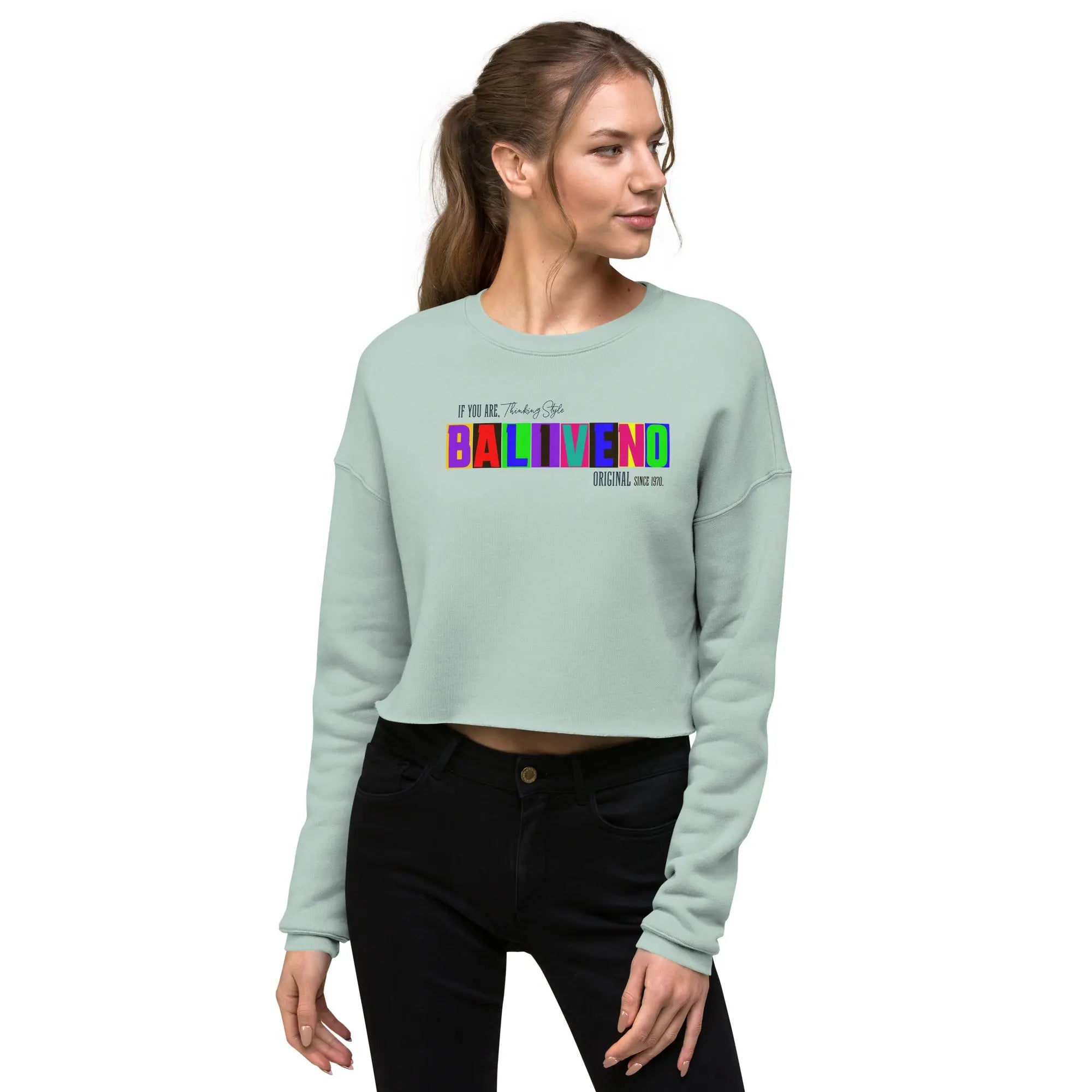 Baliveno Women’s Cropped Sweatshirt, Printed Sweatshirt, Baliveno Fashion, Cotton Sweatshirt, - BALIVENO FASHION HOUSE LTD