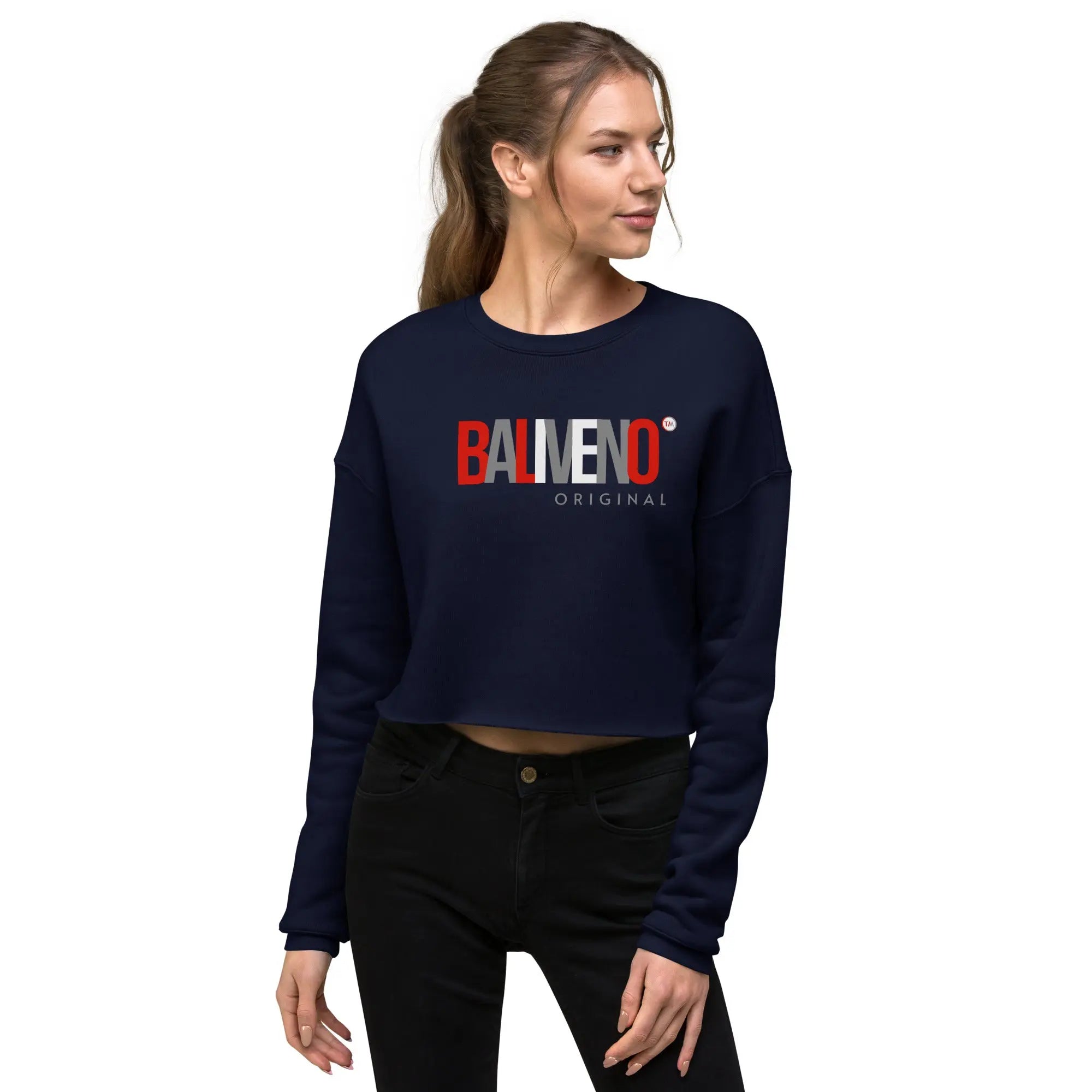 Baliveno Women’s Cropped Sweatshirt, Printed Sweatshirt, Baliveno Fashion, Cotton Sweatshirt, - BALIVENO FASHION HOUSE LTD