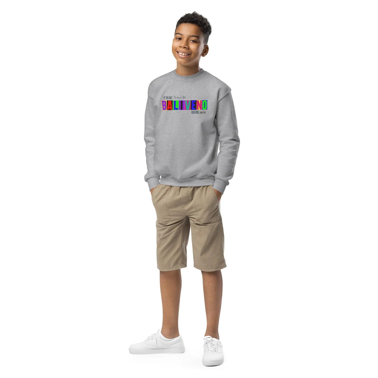 Baliveno Youth Printed Cotton SweatshirtBaliveno Youth Printed Cotton SweatshirtCozy and cool, this youth crewneck sweatshirt is designed for every adventure. Made from soft fleece fabric, it’s easy to wear and hassle-free to wash. Whether heade[Bal]